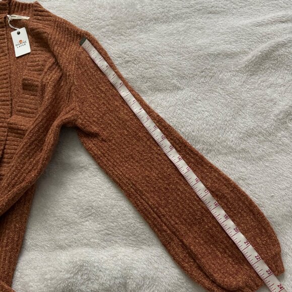 Marine Layer Ontario Cardigan Rust Medium Cozy Cotton Nylon Blend pockets new - Picture 8 of 11